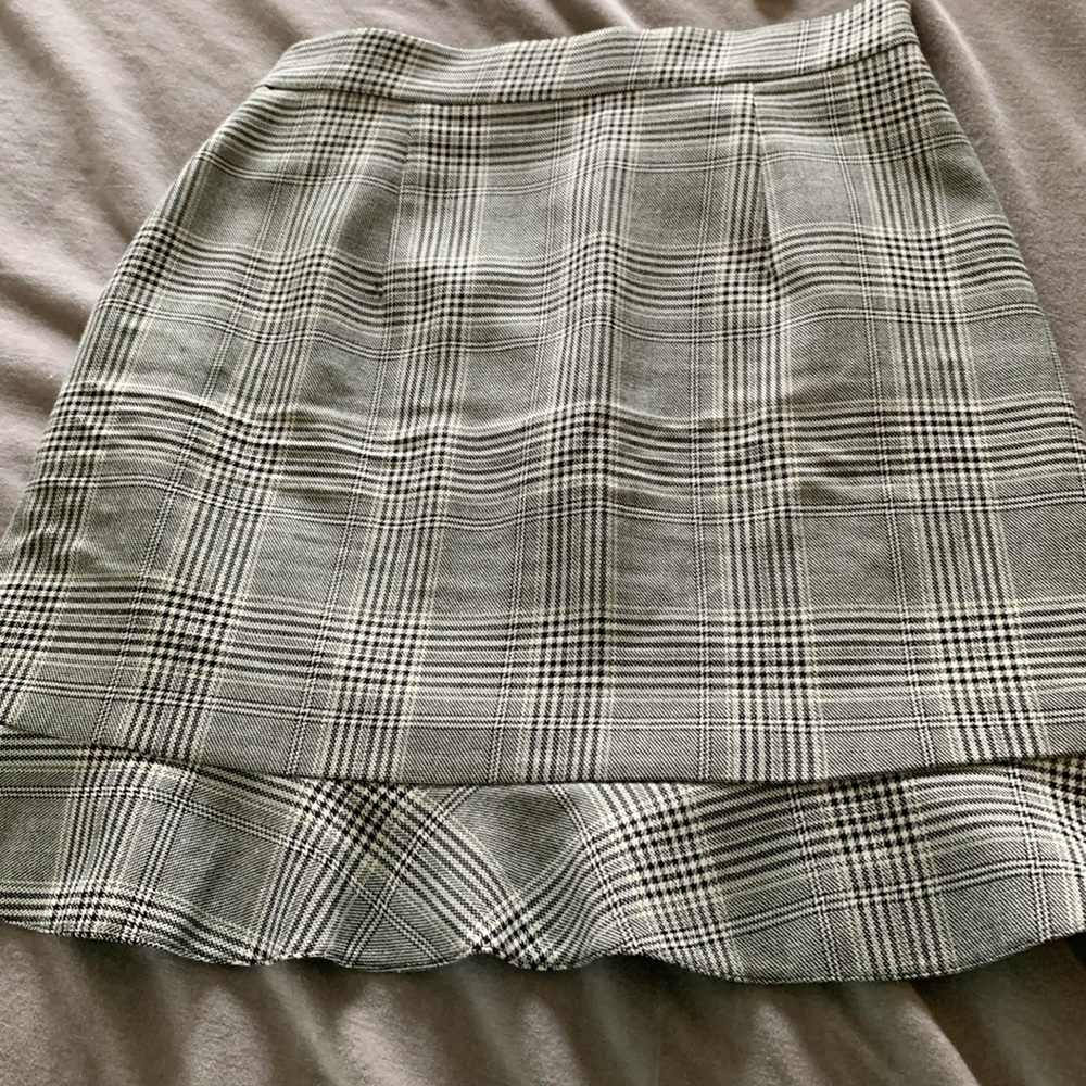 Zara S ruffled skirt side zip black white grey - Picture 5 of 6